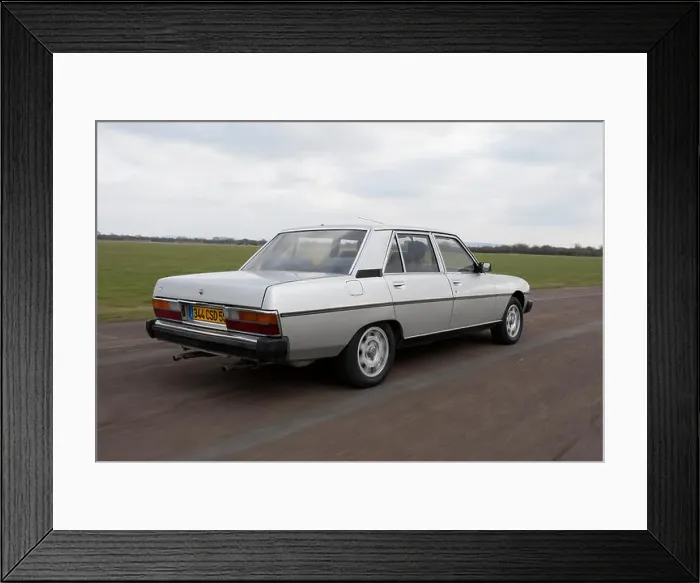 Framed Print : Peugeot 604 French classic car, early 80s model driving Framed Print : Peugeot 604 French classic car, early 80s model driving