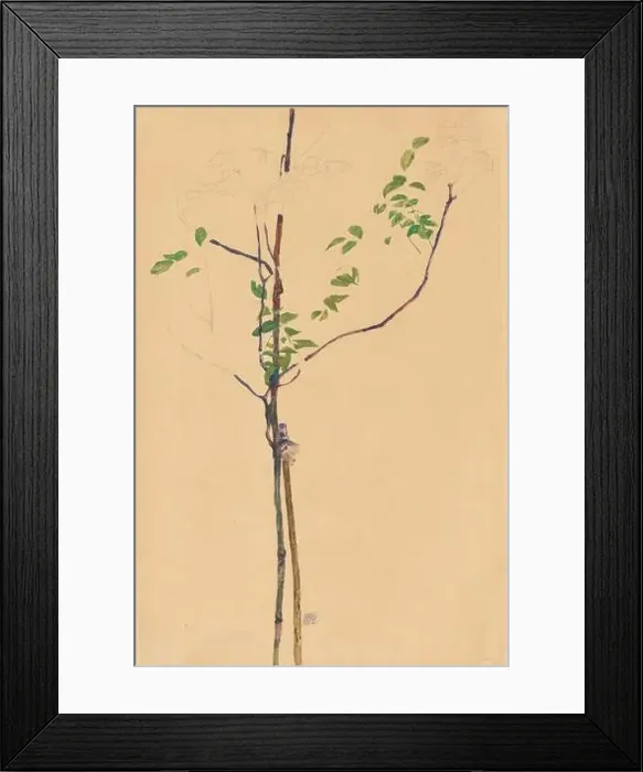 Framed Print : Young tree with support, Egon Schiele Framed Print : Young tree with support, Egon Schiele