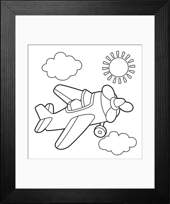 Framed Print : Propeller plane coloring page. Provides hours of coloring fun for children Framed Print : Propeller plane coloring page. Provides hours of coloring fun for children