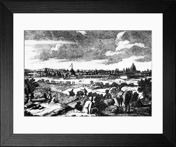 Framed Print : geography / travel, Italy, Rome, city views / cityscapes, genreal view, after engraving by Peter Schenk, circa 1715 Framed Print : geography / travel, Italy, Rome, city views / cityscapes, genreal view, after engraving by Peter Schenk, circa 1715