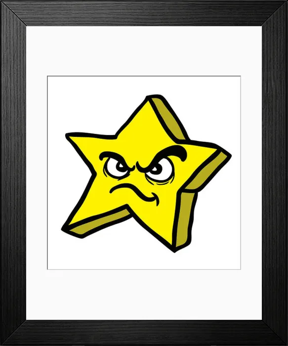 Framed Print : angry star cartoon Framed Print : angry star cartoon