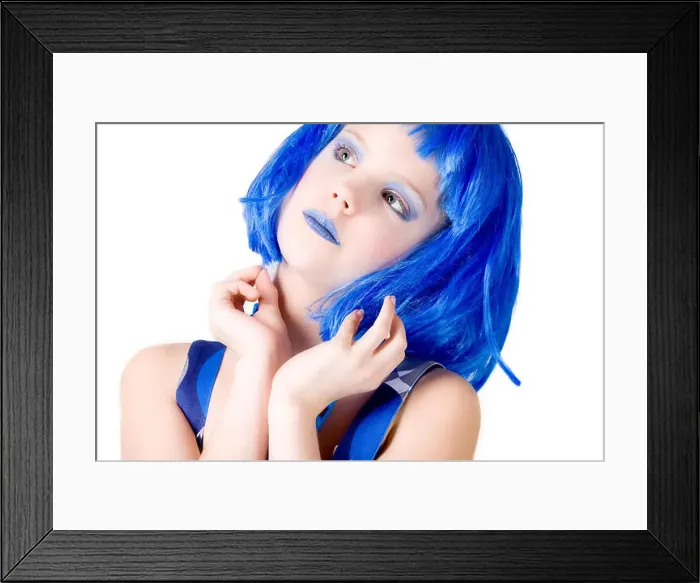 Framed Print : Blue girl with attitude Framed Print : Blue girl with attitude