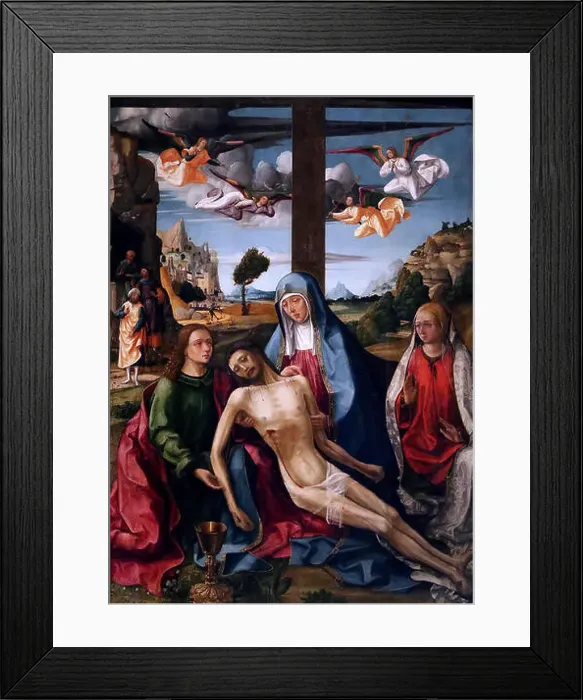 Framed Print : Piedad al pie de la cruz by the Maestro de Artés