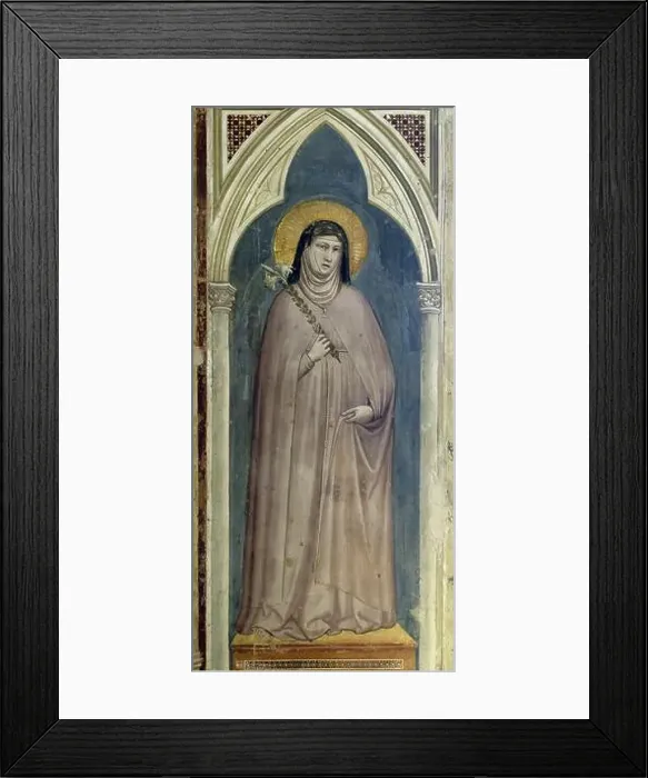 Framed Print : Saint Clare of Assisi holding a lily Framed Print : Saint Clare of Assisi holding a lily