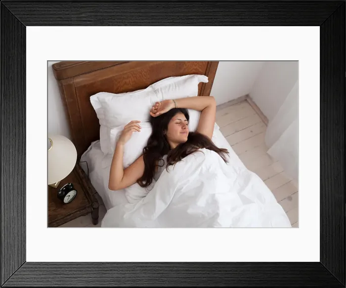 Framed Print : Teenage girl sleeping