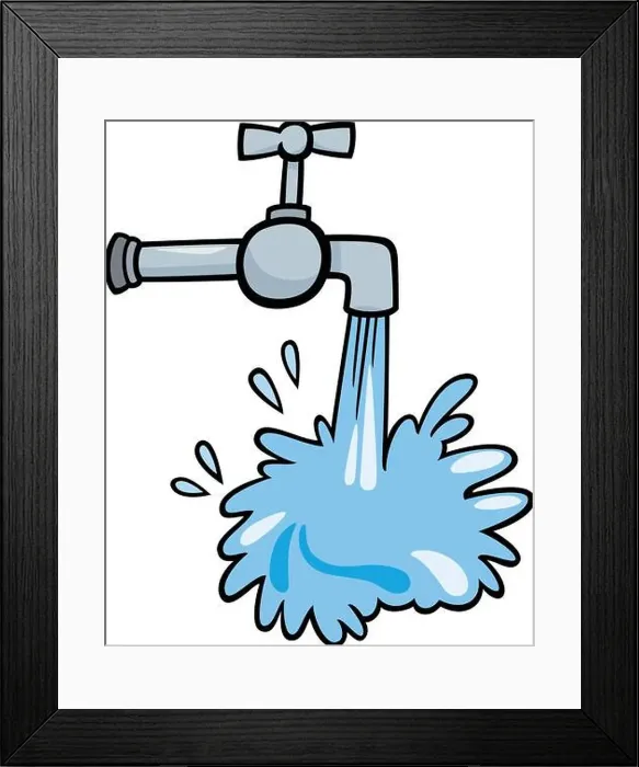 Framed Print : water tap clip art cartoon illustration Framed Print : water tap clip art cartoon illustration