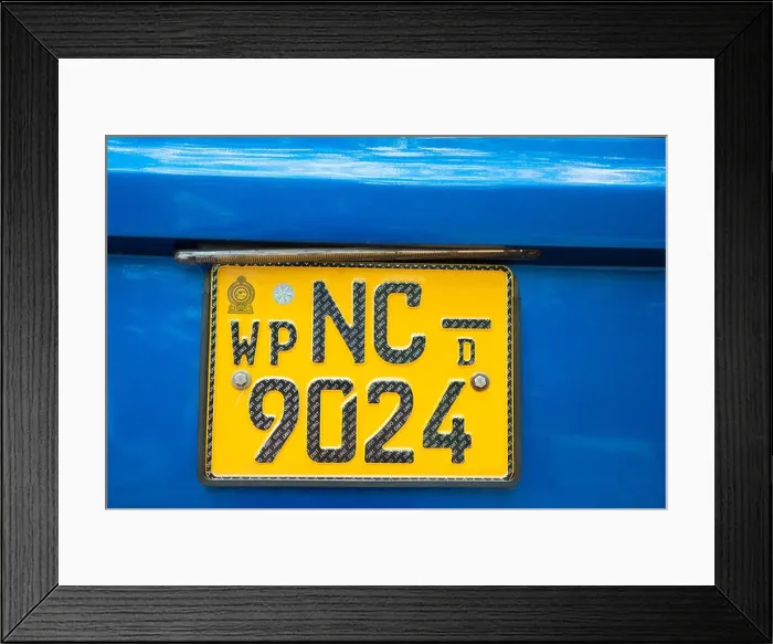Framed Print : Car number plate, Sri Lanka Framed Print : Car number plate, Sri Lanka