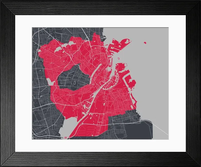 Framed Print : Vector map of Copenhagen. Street map poster illustration. Copenhagen map art Framed Print : Vector map of Copenhagen. Street map poster illustration. Copenhagen map art