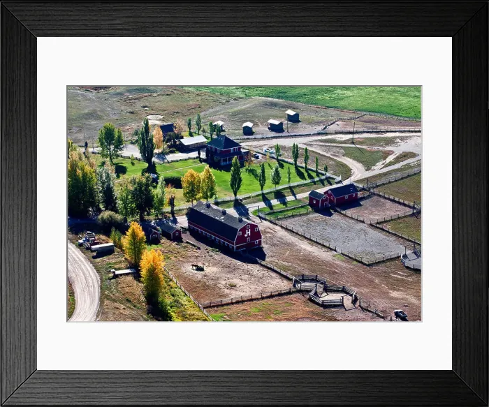 Framed Print : Aerial photography over the Gang Ranch in Cariboo region of British Columbia, Canada Framed Print : Aerial photography over the Gang Ranch in Cariboo region of British Columbia, Canada