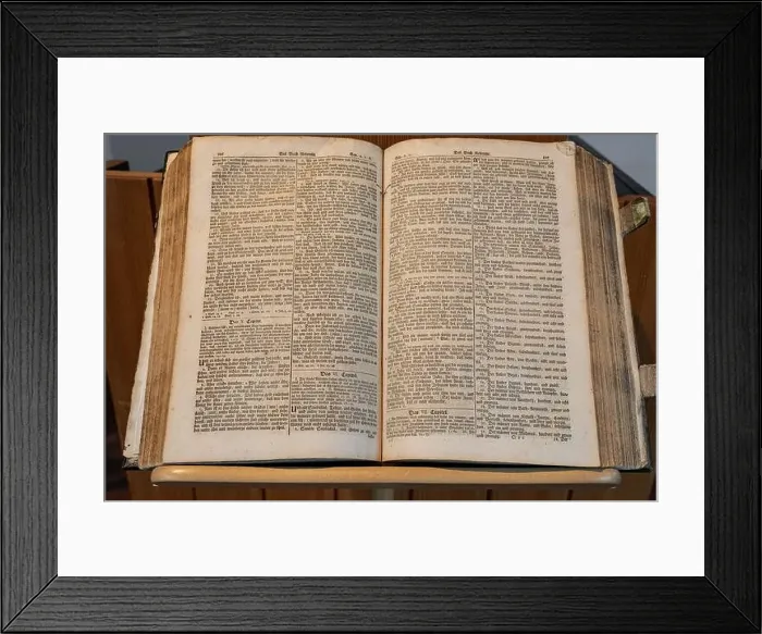 Framed Print : Bible open book in church. Publication, paper, indoors, Tradition, Religious icons, Freedom, Concept Framed Print : Bible open book in church. Publication, paper, indoors, Tradition, Religious icons, Freedom, Concept