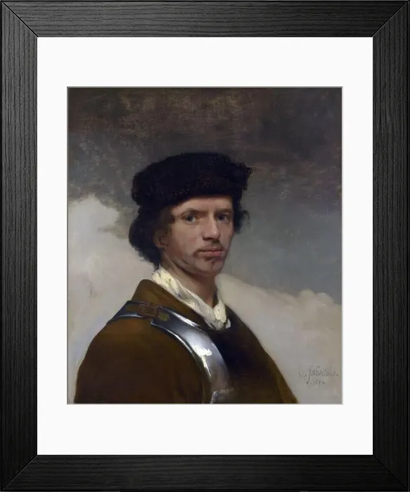 Framed Print : Young Man in a Fur Cap (1654), self-portrait of Carel Fabritius Framed Print : Young Man in a Fur Cap (1654), self-portrait of Carel Fabritius