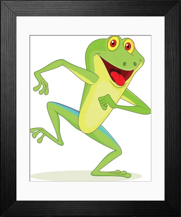 Framed Print : Funny frog cartoon Framed Print : Funny frog cartoon