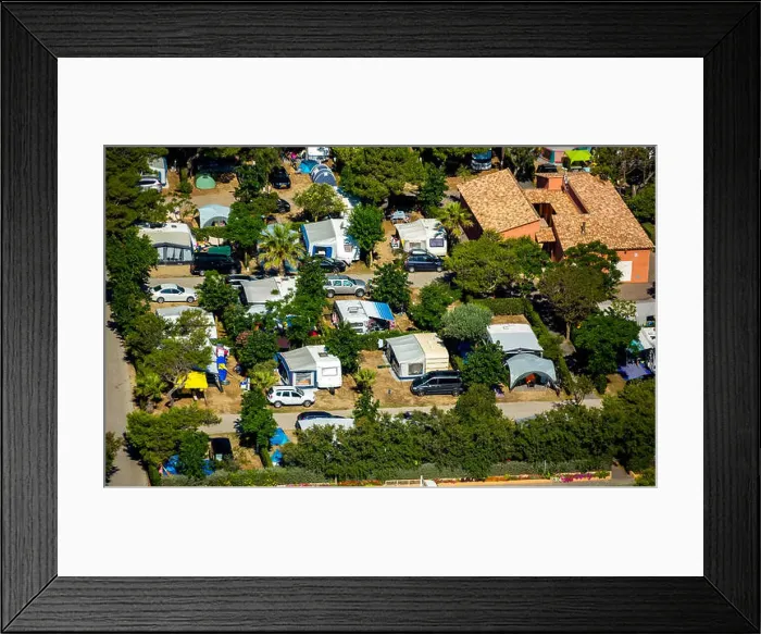 Framed Print : Aerial view, campsite of Canet-en-Roussillon on the Mediterranean Sea Framed Print : Aerial view, campsite of Canet-en-Roussillon on the Mediterranean Sea