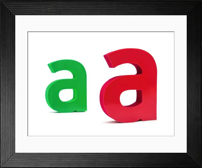 Framed Print : Laser cut letter on isolated white background. Acrylic lettering for the advertising and signage industry Framed Print : Laser cut letter on isolated white background. Acrylic lettering for the advertising and signage industry