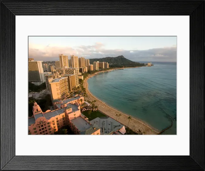 Framed Print : Panoramic and aerial view of Waikiki Beach Framed Print : Panoramic and aerial view of Waikiki Beach