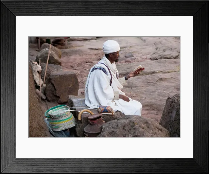 Framed Print : coptic priest in orthodox church, lalibela, ethiopia, africa Framed Print : coptic priest in orthodox church, lalibela, ethiopia, africa