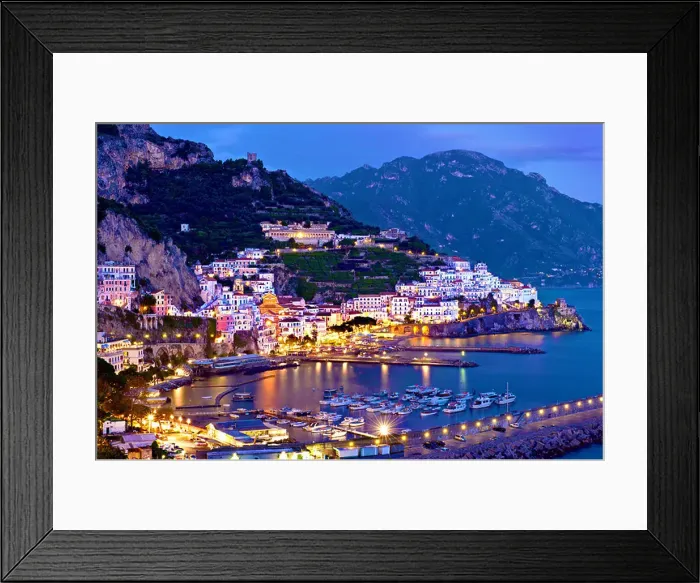 Framed Print : Amalfi, coast, night.Italy Framed Print : Amalfi, coast, night.Italy