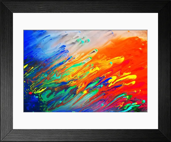 Framed Print : Colorful abstract acrylic painting Framed Print : Colorful abstract acrylic painting