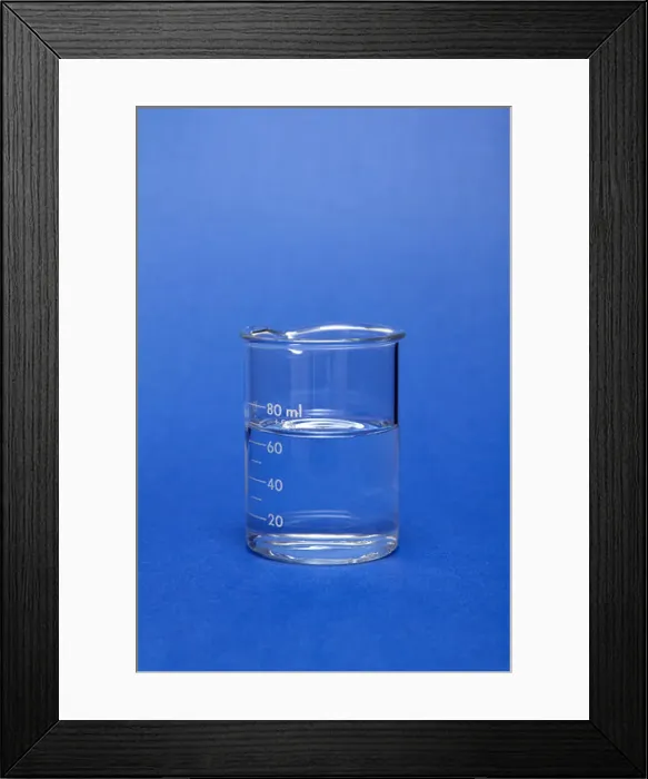 Framed Print : A 100-mL beaker containing water Framed Print : A 100-mL beaker containing water