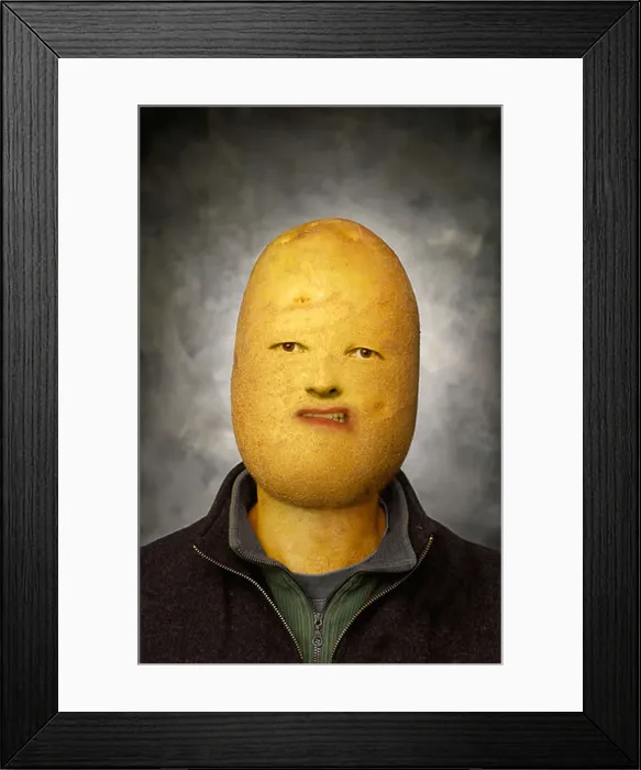 Framed Print : Person with potato head Framed Print : Person with potato head