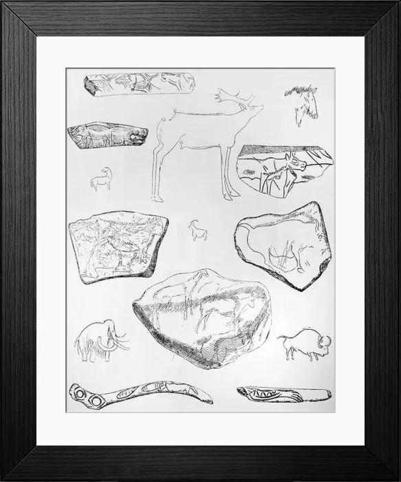 Framed Print : Illustrations of mankind's first efforts in picture-making Framed Print : Illustrations of mankind's first efforts in picture-making