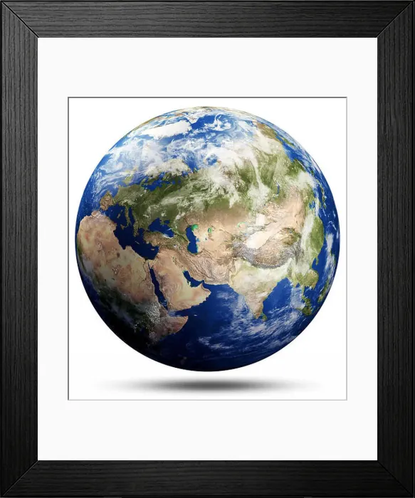 Framed Print : Planet Earth globe map - Asia Framed Print : Planet Earth globe map - Asia