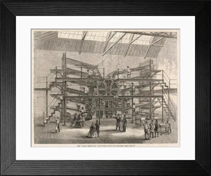 Framed Print : HoeÆs Printing Machine Framed Print : HoeÆs Printing Machine