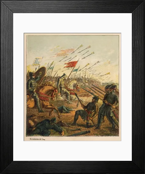 Framed Print : BATTLE OF HASTINGS The battle rages between the armies of Harold and William, Duke of Normandy Date: 1066 Framed Print : BATTLE OF HASTINGS The battle rages between the armies of Harold and William, Duke of Normandy Date: 1066