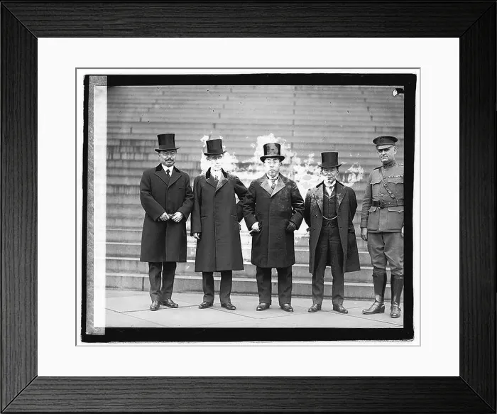 Framed Print : A photograph of prominent figures Baron Shidehara Framed Print : A photograph of prominent figures Baron Shidehara