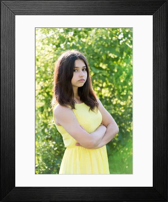 Framed Print : 14 year old girl with crossed arms on chest Framed Print : 14 year old girl with crossed arms on chest