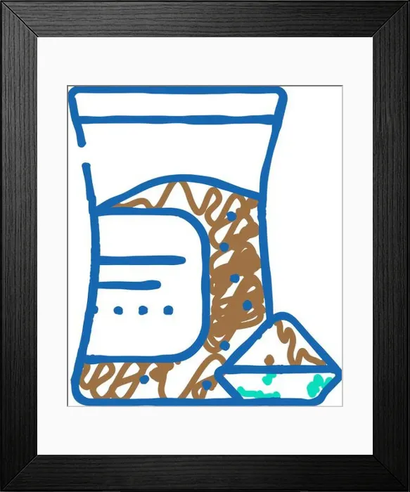 Framed Print : buckwheat groats gluten free icon doodle illustration Framed Print : buckwheat groats gluten free icon doodle illustration