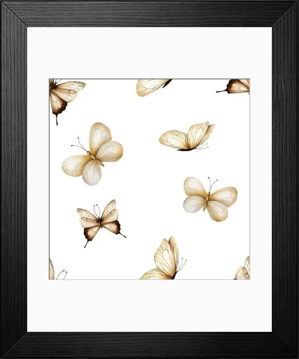 Framed Print : Seamless pattern with boho butterflies Framed Print : Seamless pattern with boho butterflies