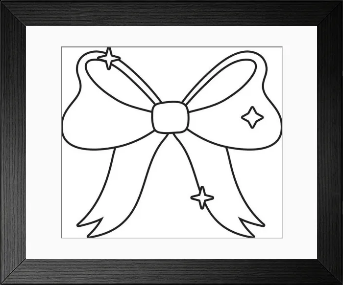 Framed Print : cute bow ribbon line style icon vector illustration design Framed Print : cute bow ribbon line style icon vector illustration design