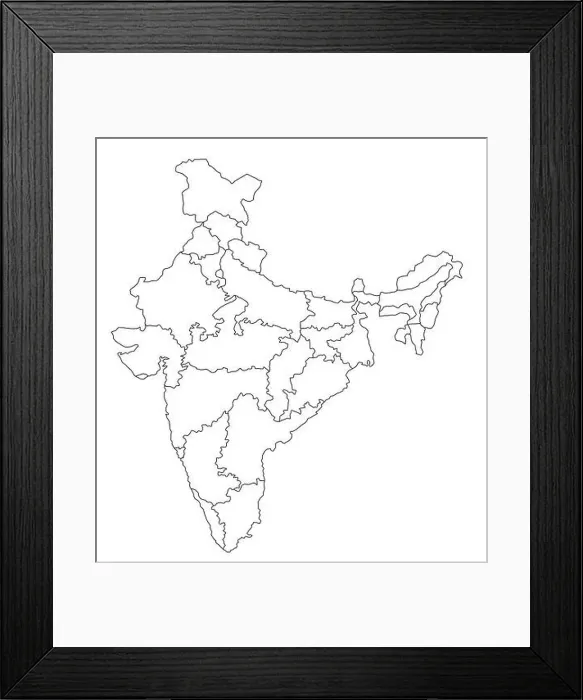 Framed Print : Map Of India Framed Print : Map Of India