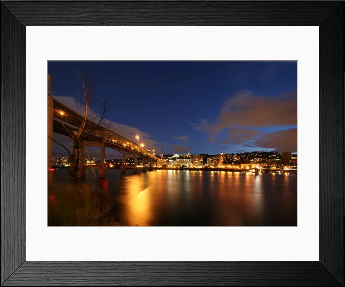 Framed Print : Ross Island bridge over willamette river in Portland Oregon Framed Print : Ross Island bridge over willamette river in Portland Oregon