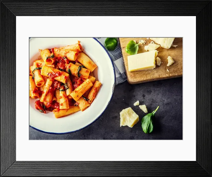 Framed Print : Pasta. Italian and Mediterranean cuisine