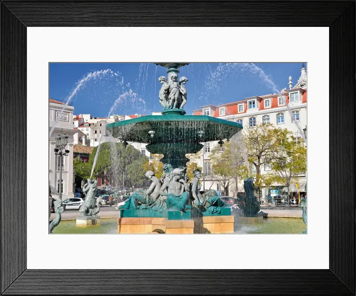 Framed Print : Portugal, Lisbon: Water fountain at square Dom Pedro IV ( Rossio ) Framed Print : Portugal, Lisbon: Water fountain at square Dom Pedro IV ( Rossio )