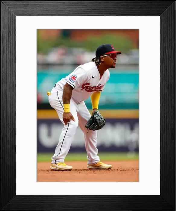 Framed Print : Cleveland Guardians third baseman Jose Ramirez (11) Framed Print : Cleveland Guardians third baseman Jose Ramirez (11)