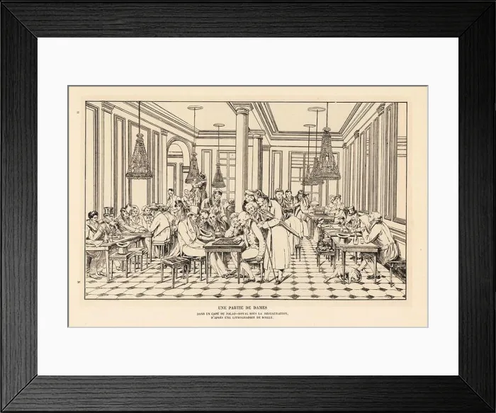 Framed Print : A game of checkers in Cafe de la Regence Framed Print : A game of checkers in Cafe de la Regence
