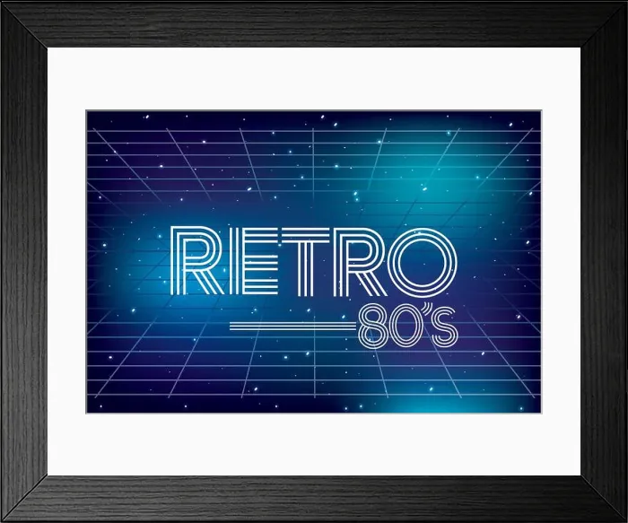 Framed Print : 80s retro style word Framed Print : 80s retro style word