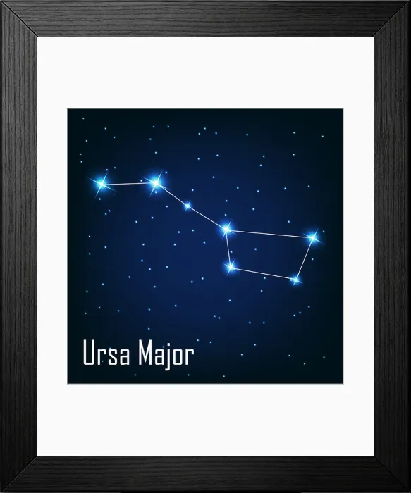 Framed Print : The constellation Ursa Major star in the night sky. Vector il Framed Print : The constellation Ursa Major star in the night sky. Vector il