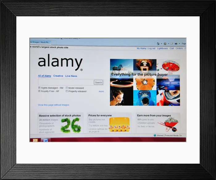 Framed Print : Alamy home page on computer screen, Greater London, England, United Kingdom Framed Print : Alamy home page on computer screen, Greater London, England, United Kingdom