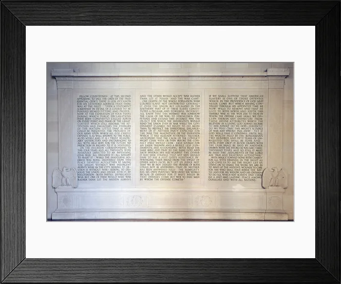 Framed Print : Famous Second Inaugural Address, Lincoln Memorial, Washington DC, District of Columbia, United States of America, USA Framed Print : Famous Second Inaugural Address, Lincoln Memorial, Washington DC, District of Columbia, United States of America, USA