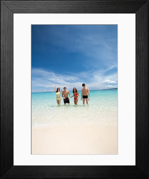 Framed Print : Friends playing in the sea