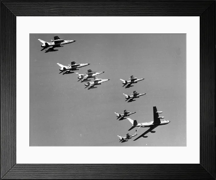 Framed Print : Republic F-105 Thunderchiefs receive in-flight refueling from a Boeing KC-135 Stratotanker during a mission to North Framed Print : Republic F-105 Thunderchiefs receive in-flight refueling from a Boeing KC-135 Stratotanker during a mission to North