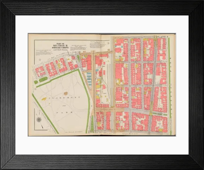 Framed Print : Double Page Plate No. 4, Part of Section 11 Framed Print : Double Page Plate No. 4, Part of Section 11