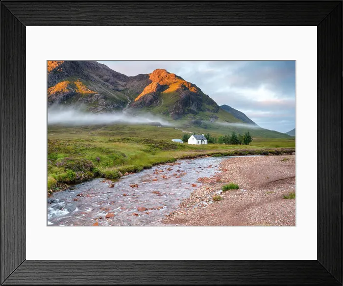 Framed Print : A remote mountain bothy at the foot of Glencoe in the Scottish Highlands Framed Print : A remote mountain bothy at the foot of Glencoe in the Scottish Highlands