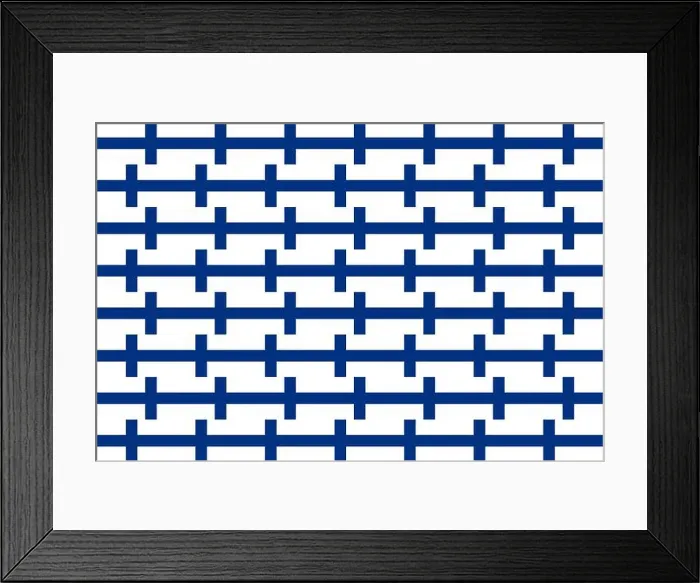 Framed Print : Simple geometric pattern in the colors of the national flag of Finland Framed Print : Simple geometric pattern in the colors of the national flag of Finland