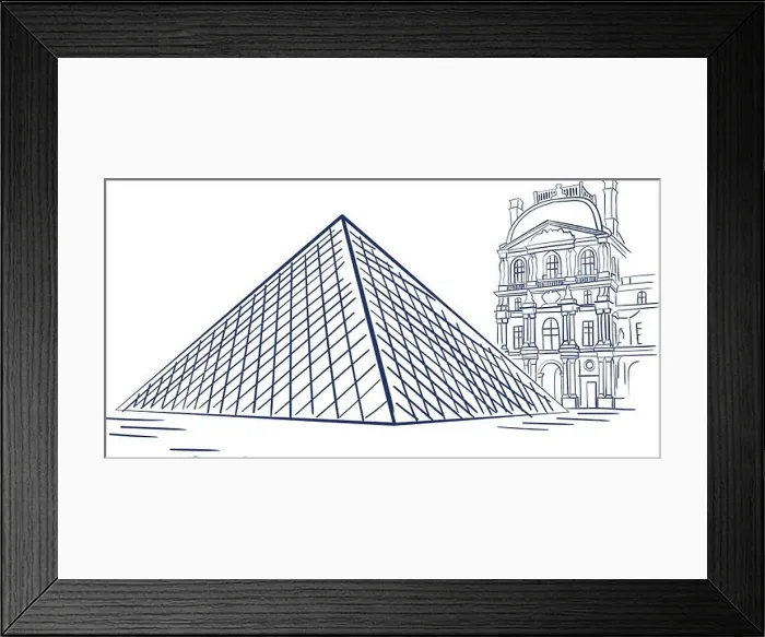 Framed Print : Isolated sketch of the Louvre museum Vector Framed Print : Isolated sketch of the Louvre museum Vector