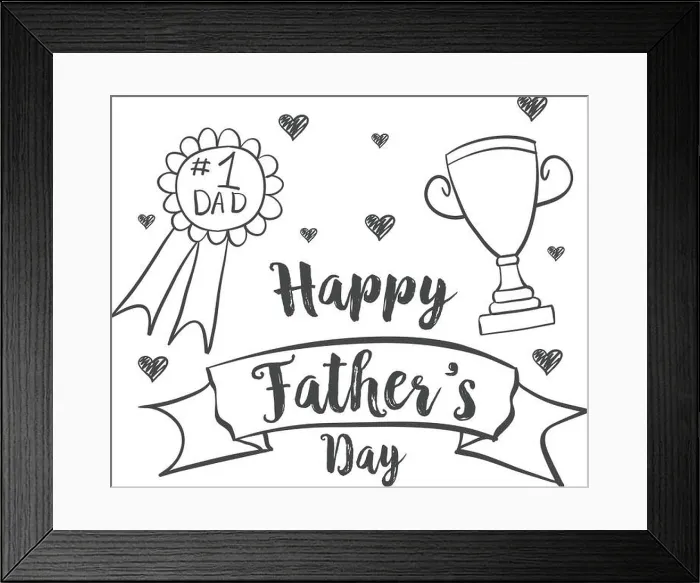 Framed Print : Happy father day design hand draw Framed Print : Happy father day design hand draw